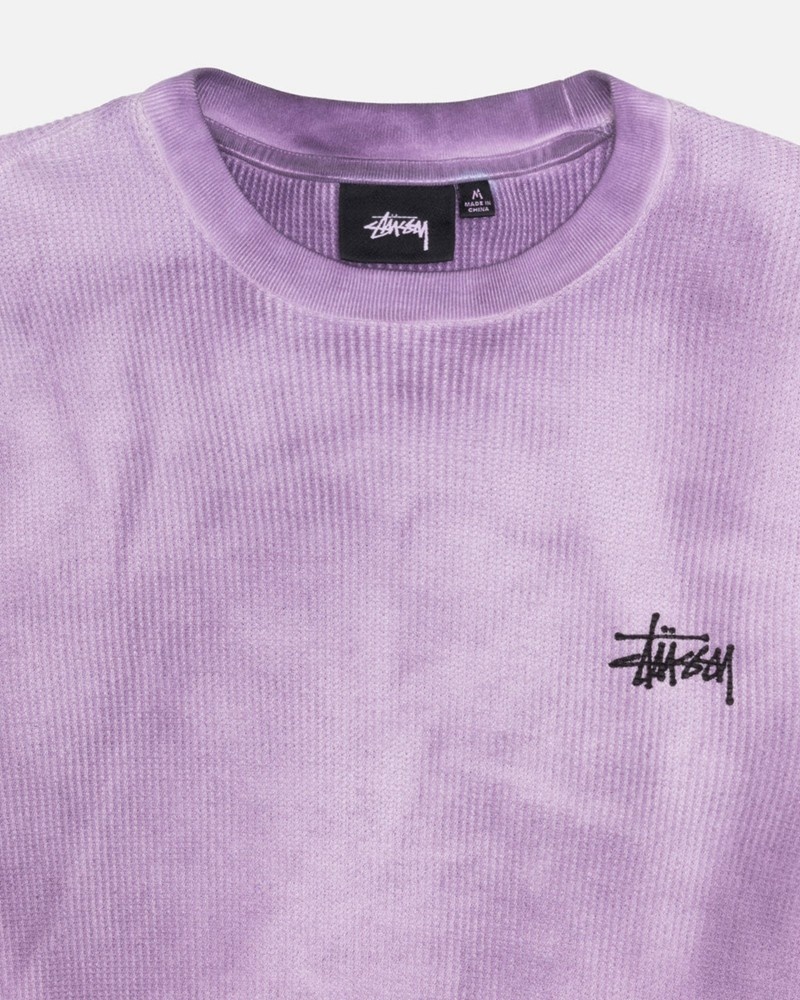 Tops Stussy BASIC STOCK LS THERMAL Unisex Lavanda | CJIF-46839