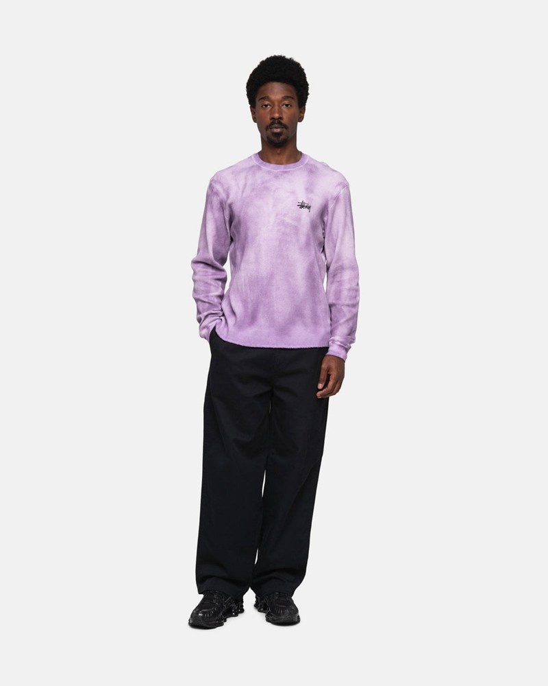 Tops Stussy BASIC STOCK LS THERMAL Unisex Lavanda | CJIF-46839