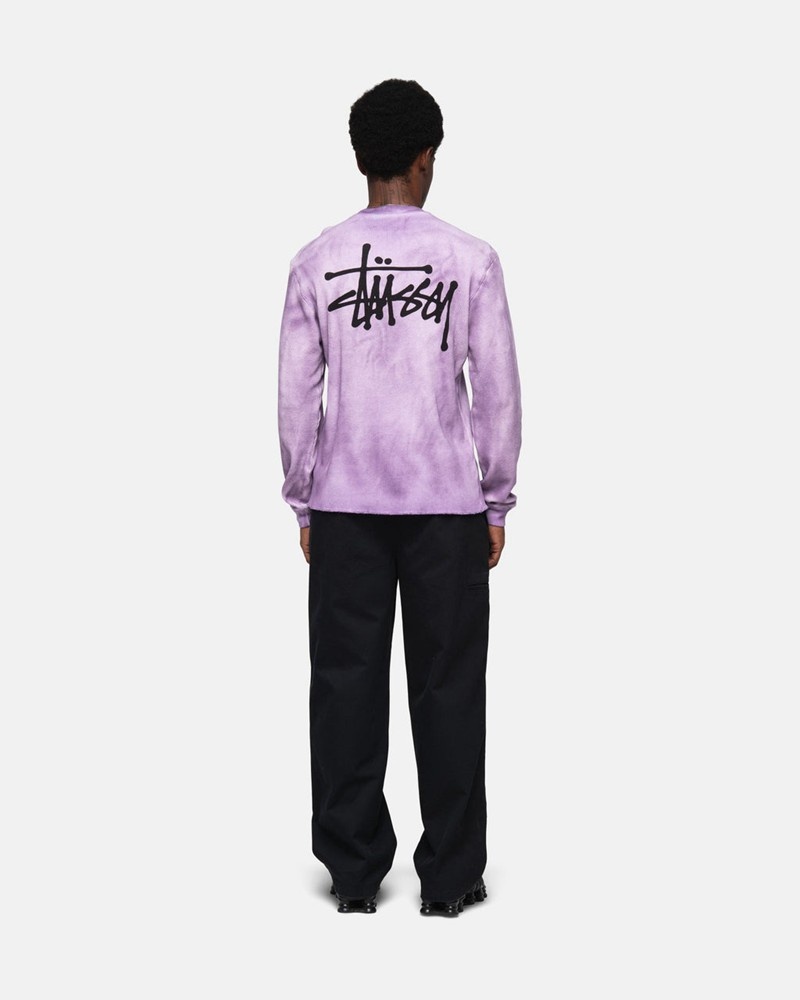 Tops Stussy BASIC STOCK LS THERMAL Unisex Lavanda | CJIF-46839