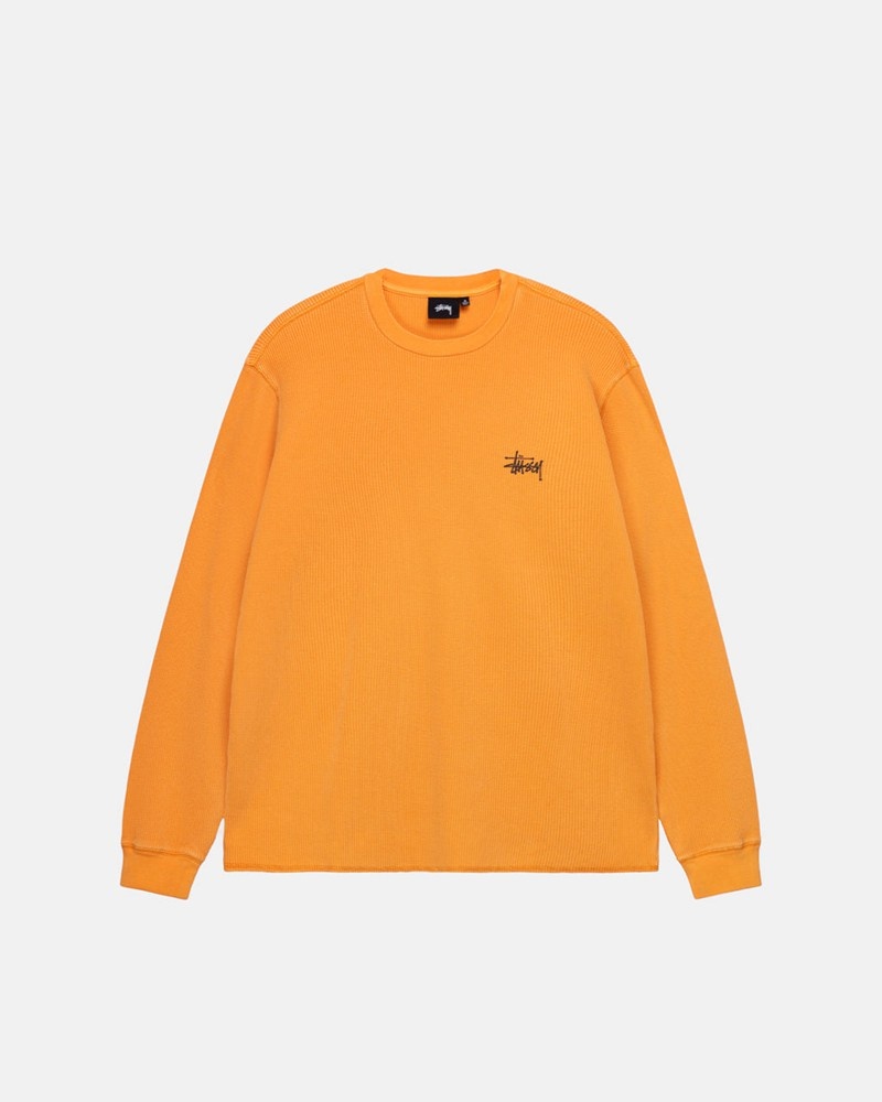 Tops Stussy BASIC STOCK LS THERMAL Unisex Albaricoque | KXPT-94206