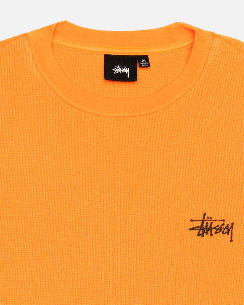 Tops Stussy BASIC STOCK LS THERMAL Unisex Albaricoque | KXPT-94206