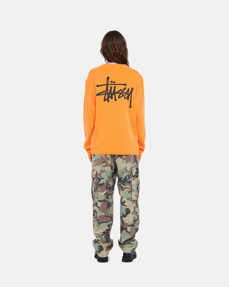 Tops Stussy BASIC STOCK LS THERMAL Unisex Albaricoque | KXPT-94206