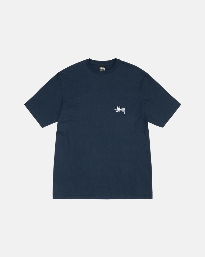 Tops Stussy BASIC STÜSSY Unisex Azul Marino | BQPV-03942