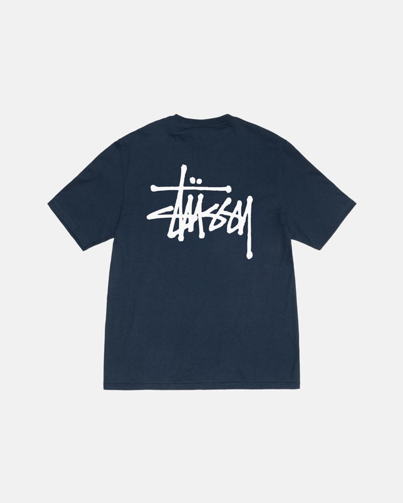 Tops Stussy BASIC STÜSSY Unisex Azul Marino | BQPV-03942