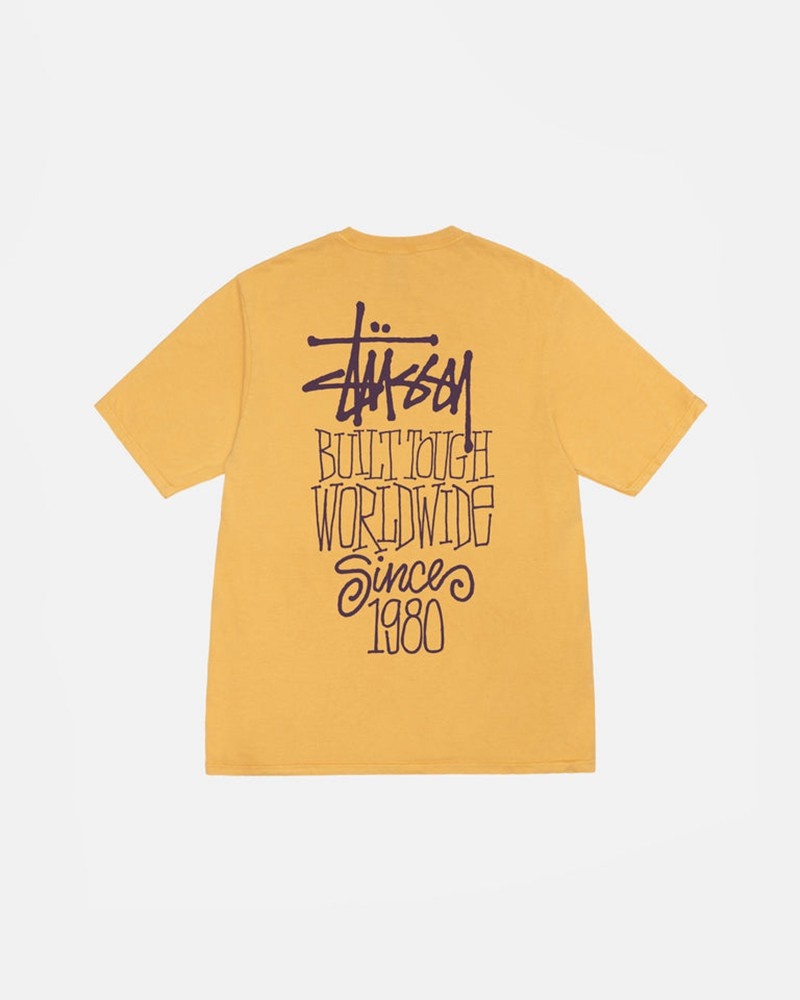 Tops Stussy BUILT TOUGH PIGMENT DYED Unisex Naranjas | JFHO-14286