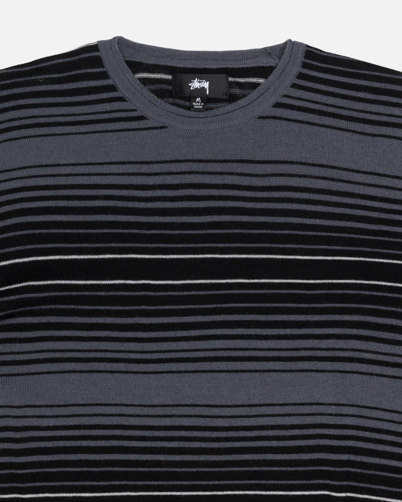 Tops Stussy HORIZONTAL STRIPE Unisex Grises | IZFU-42197