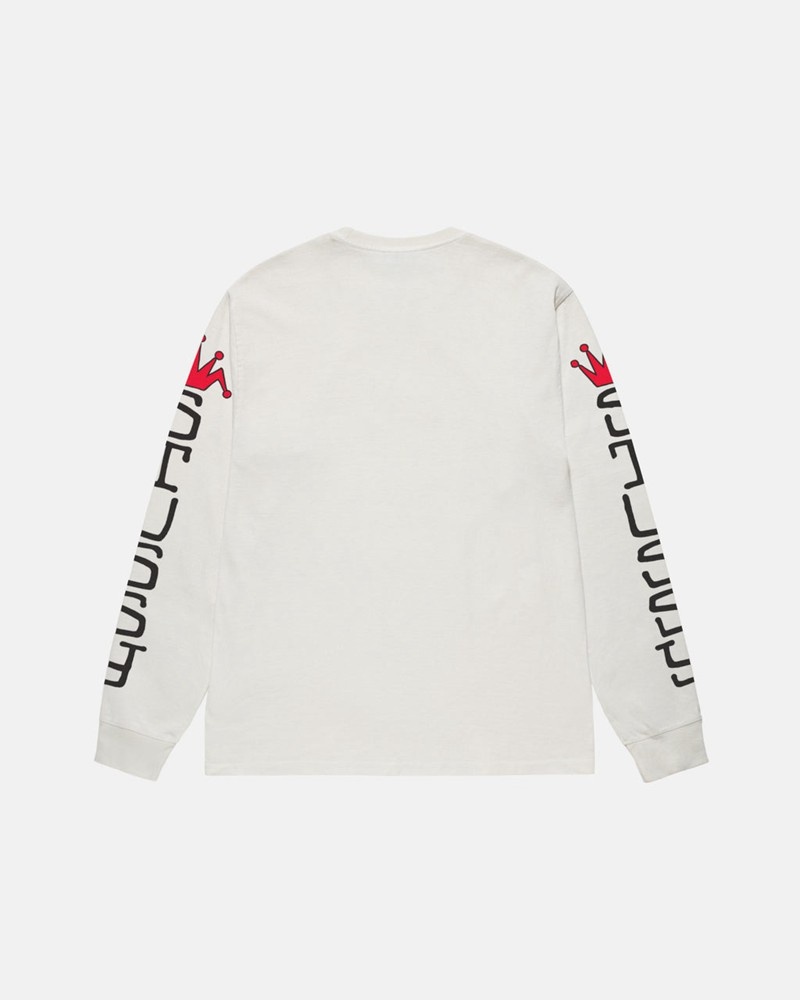 Tops Stussy JUMBO LS PIGMENT DYED Unisex Beige | VHQJ-16345