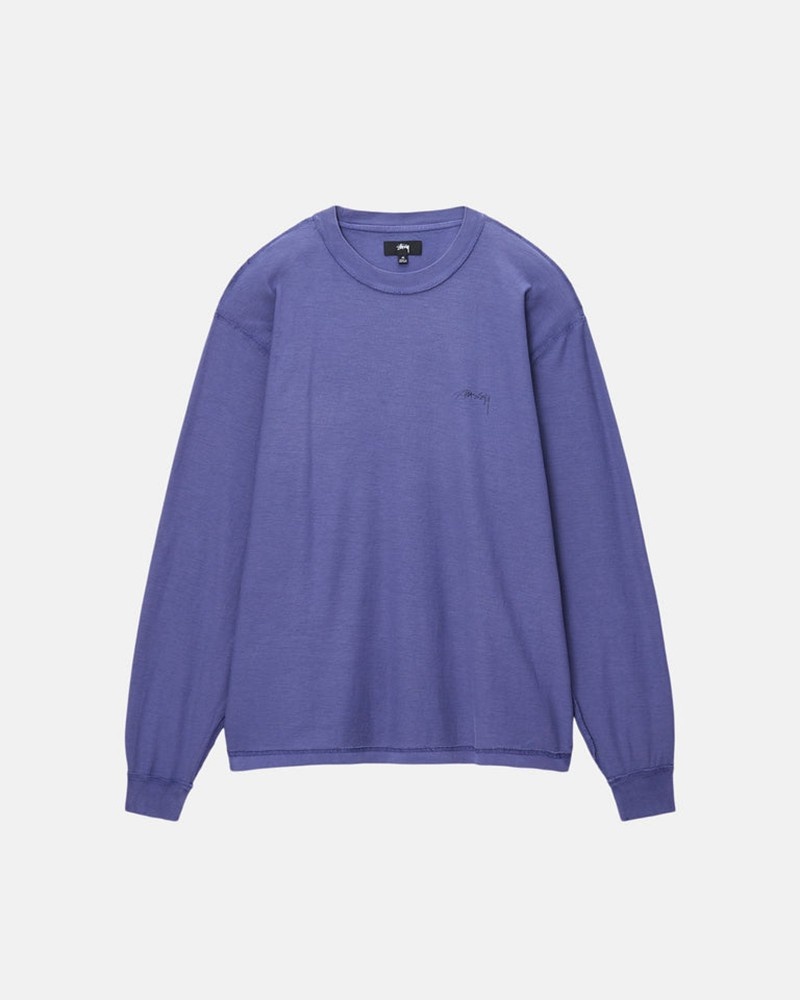 Tops Stussy LAZY LS Unisex Azules Oscuro | HICV-35864