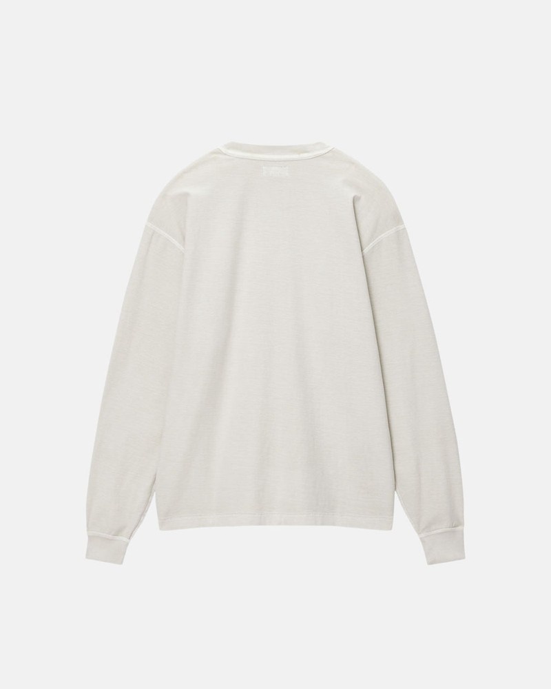 Tops Stussy LAZY LS Unisex Beige | QETZ-81749