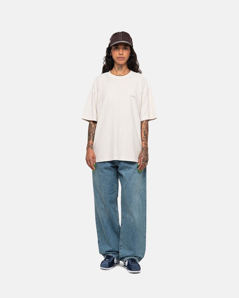 Tops Stussy LAZY Unisex Beige | EIKQ-95426