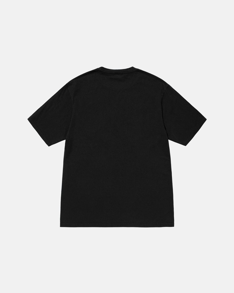 Tops Stussy SMALL STOCK PIGMENT DYED Unisex Negros | XYCM-21463