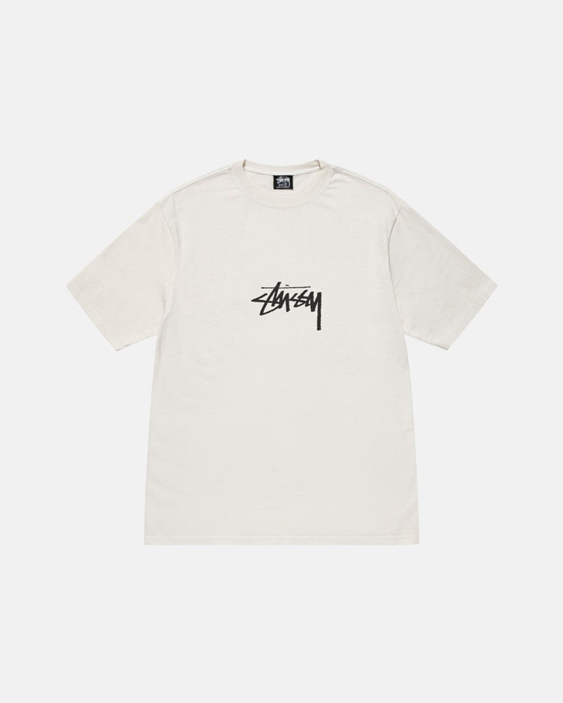 Tops Stussy SMALL STOCK PIGMENT DYED Unisex Beige | RBYL-63247