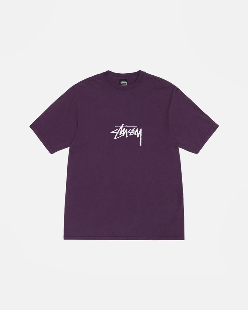 Tops Stussy SMALL STOCK PIGMENT DYED Unisex Morados | URDE-79628