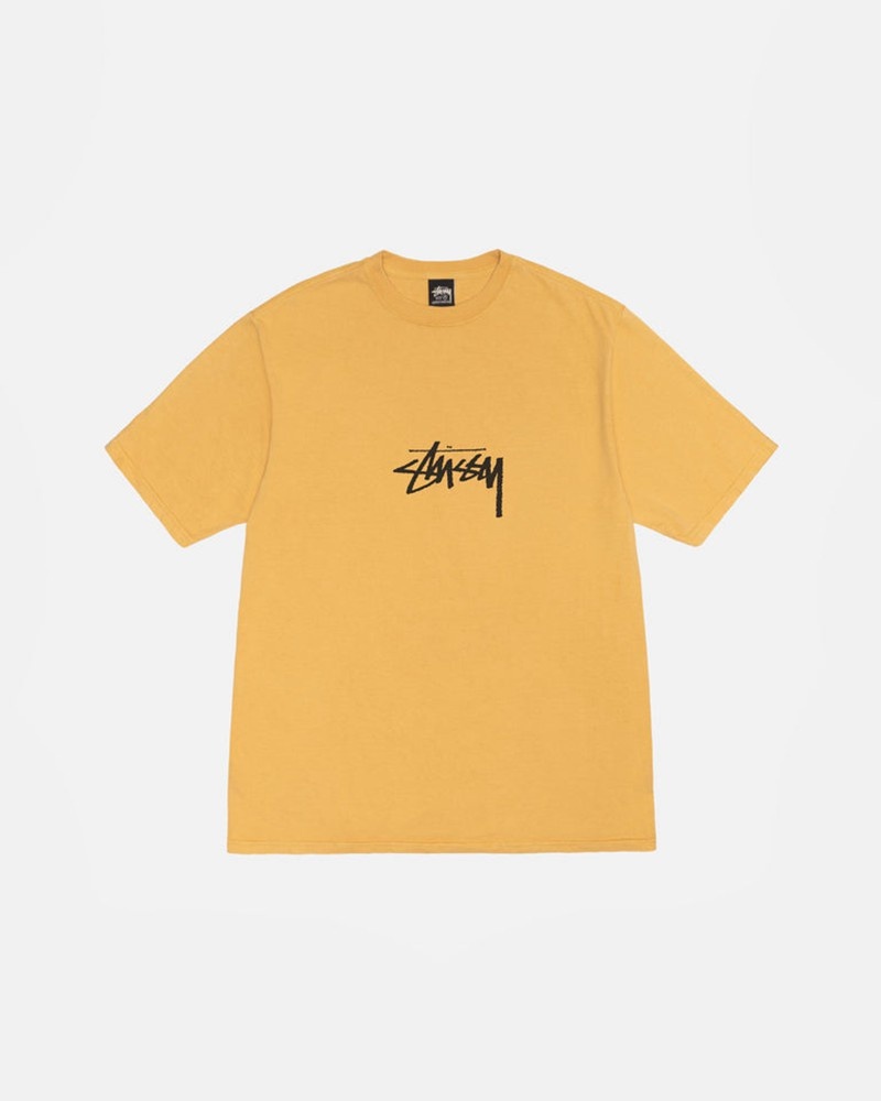 Tops Stussy SMALL STOCK PIGMENT DYED Unisex Naranjas | OETZ-29483