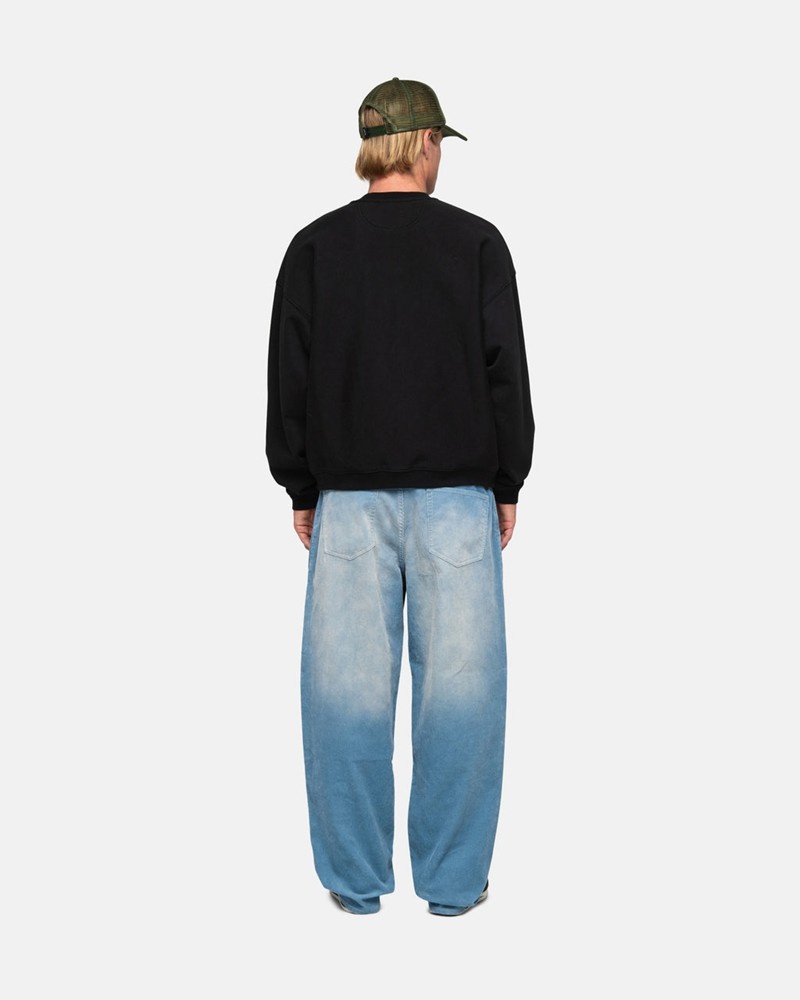 Tops Stussy SPORT RELAXED OVERSIZED CREW Unisex Negros | RDQE-14328