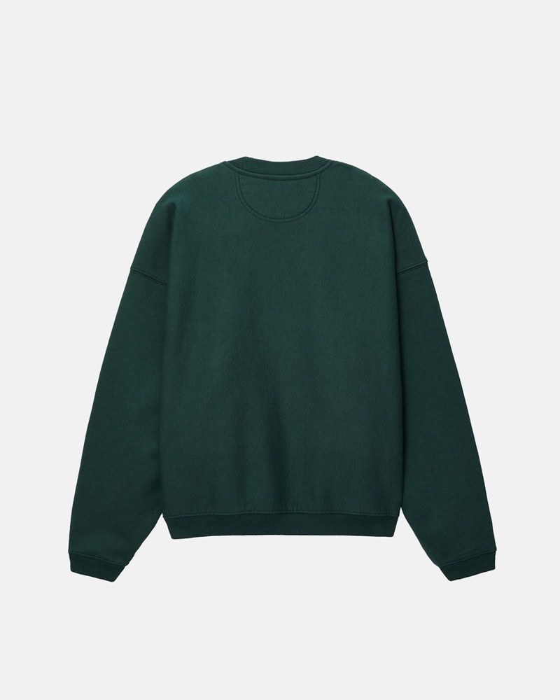 Tops Stussy SPORT RELAXED OVERSIZED CREW Unisex Verdes Oscuro | BTPO-53907