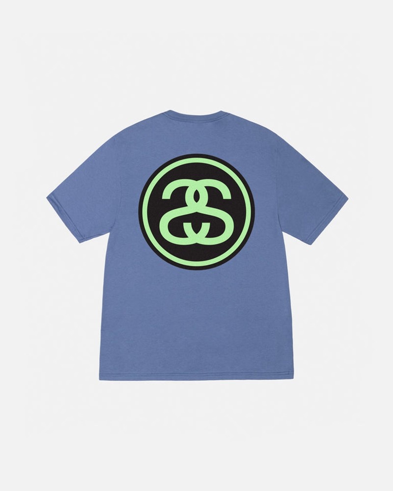 Tops Stussy SS-LINK Unisex Azules | XKUB-15672