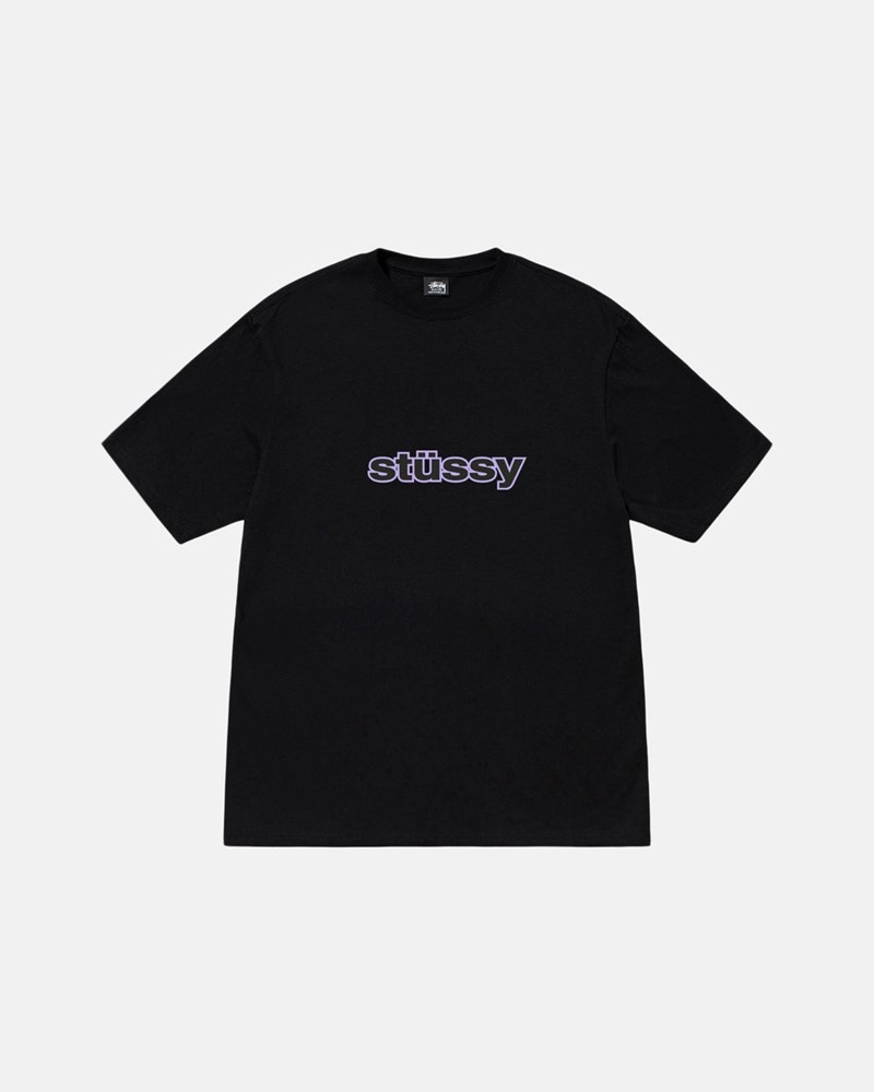 Tops Stussy SS-LINK Unisex Negros | TDOW-96278