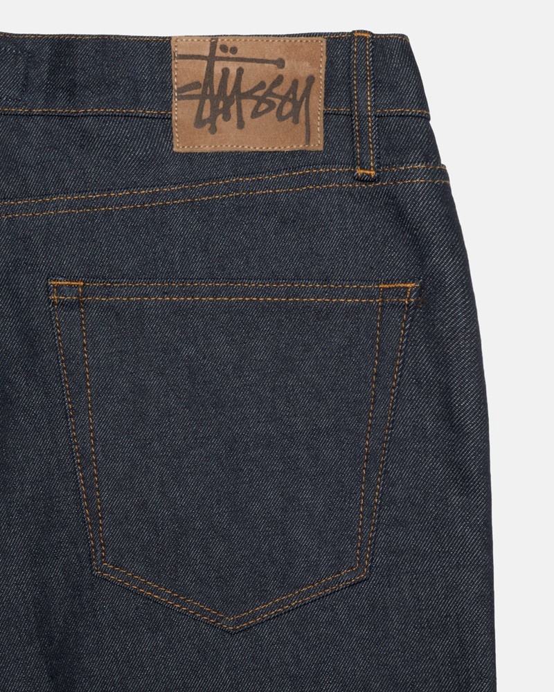 Vestido De Denim Stussy RAW DENIM BIG OL' SHORTS Unisex Negros | QZXB-85721