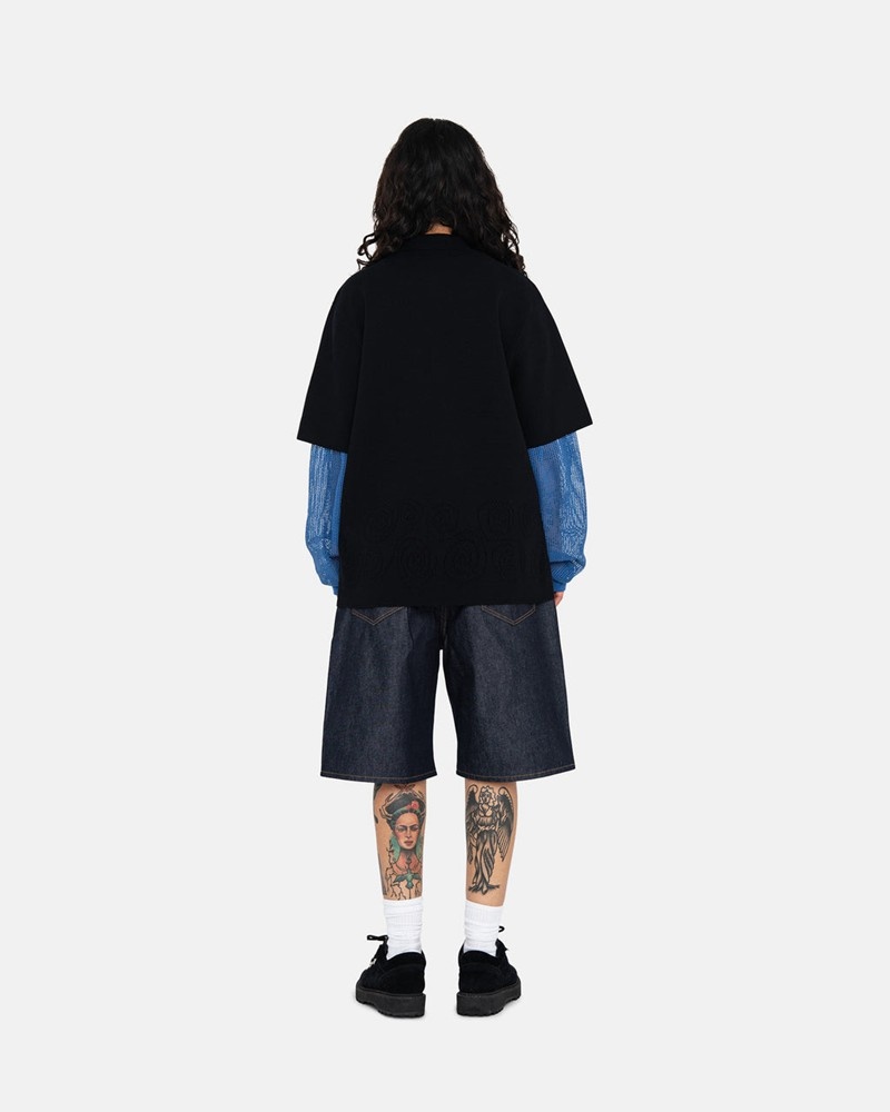 Vestido De Denim Stussy RAW DENIM BIG OL' SHORTS Unisex Negros | QZXB-85721