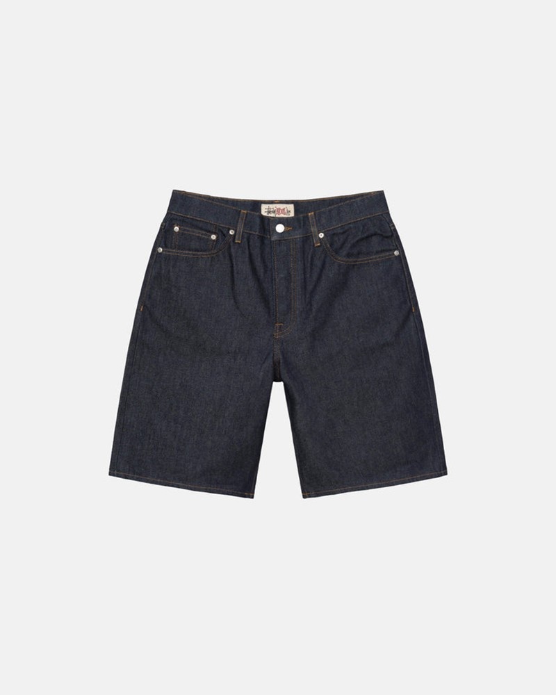 Vestido De Denim Stussy RAW DENIM BIG OL\' SHORTS Unisex Negros | QZXB-85721